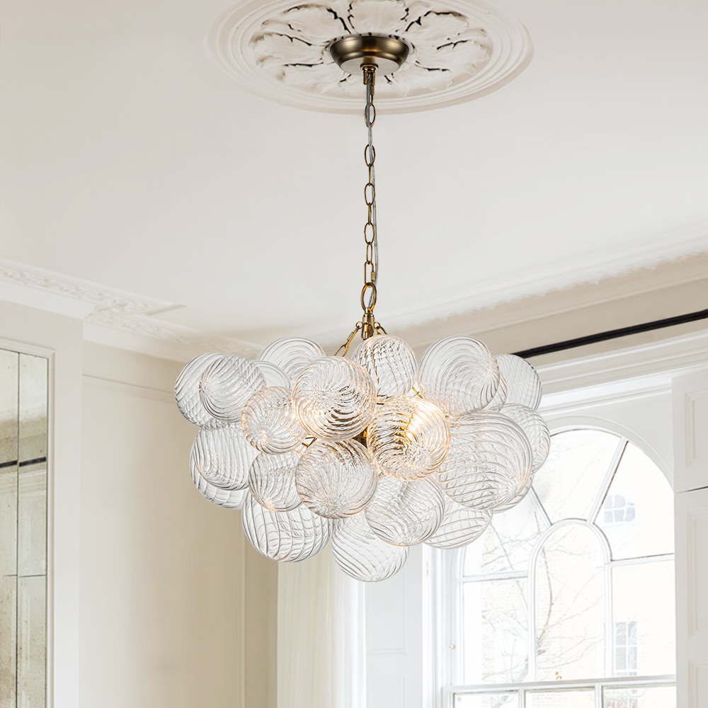 Glam Modern Cluster Glass Bubble Chandelier Sputnik Hanging Light Fixture for Dining Room Living Room Bedroom