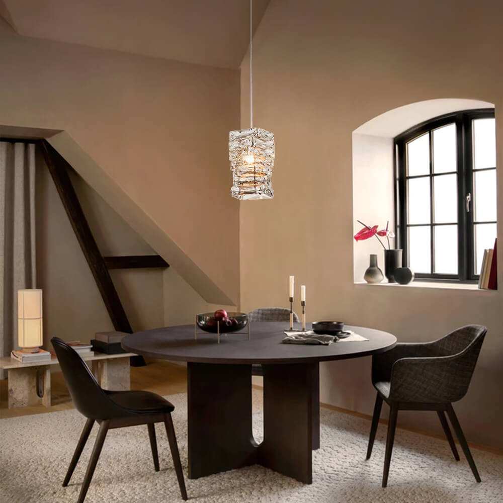 Modern Elegant Crystal Mini Pendant Lighting in Chrome finish for Restaurant/ Bedroom/ Dining Room/ Bar