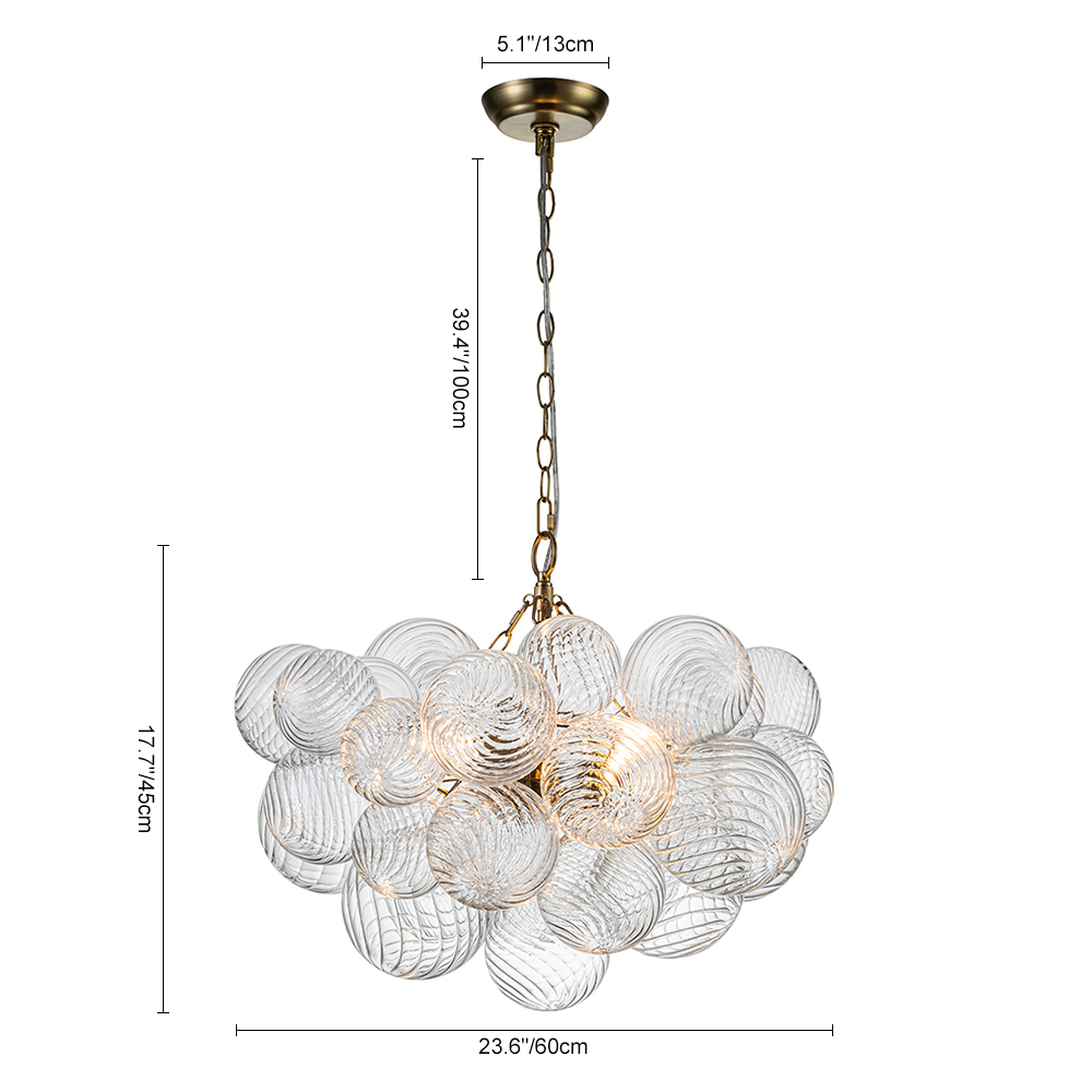 Glam Modern Cluster Glass Bubble Chandelier Sputnik Hanging Light Fixture for Dining Room Living Room Bedroom