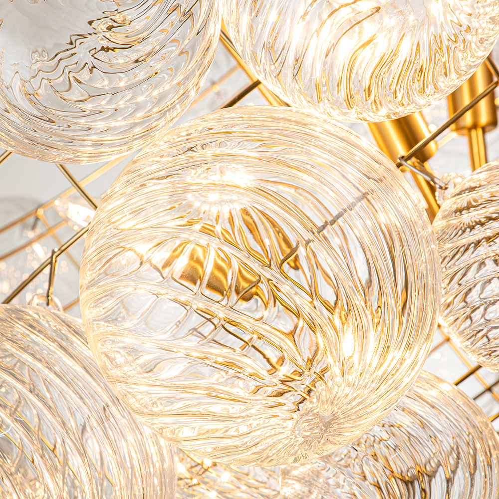 Glam Modern Cluster Glass Bubble Chandelier Sputnik Hanging Light Fixture for Dining Room Living Room Bedroom