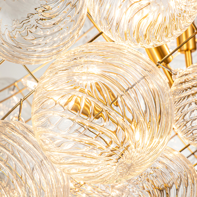 Glam Modern Cluster Glass Bubble Chandelier Sputnik Hanging Light Fixture for Dining Room Living Room Bedroom