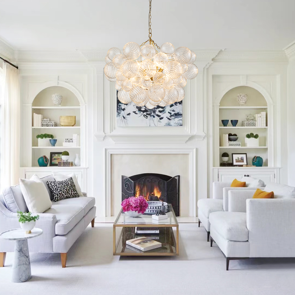 Glam Modern Cluster Glass Bubble Chandelier Sputnik Hanging Light Fixture for Dining Room Living Room Bedroom
