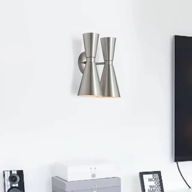 4-Light Modern Hourglass Wall Sconces Starry Wall Lamp in Silver Finish for Living / Bedroom /Hallway