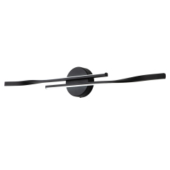 Dimmable LED Modern Mid-Century Style Swirl Linear Bathroom Vanity Light Bar Wall Sconce in Gold/ Black/ Nickel