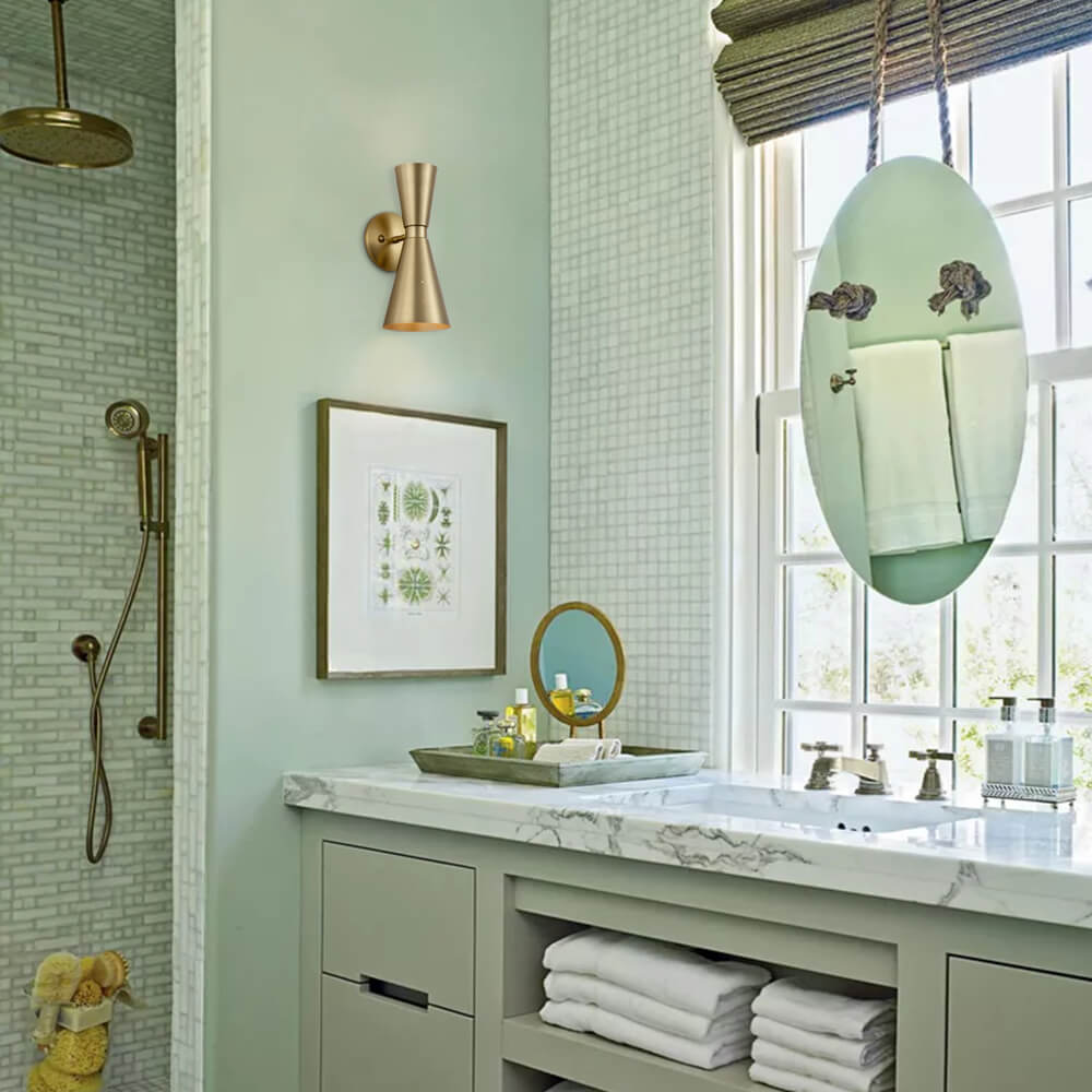 Mid-Century Modern Starry Hourglass 2-Light Mcm Wall Sconces in Silver/ Brass+Silver Finish for Bedroom/Living Room/Bathroom