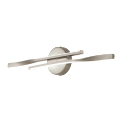 Dimmable LED Modern Mid-Century Style Swirl Linear Bathroom Vanity Light Bar Wall Sconce in Gold/ Black/ Nickel