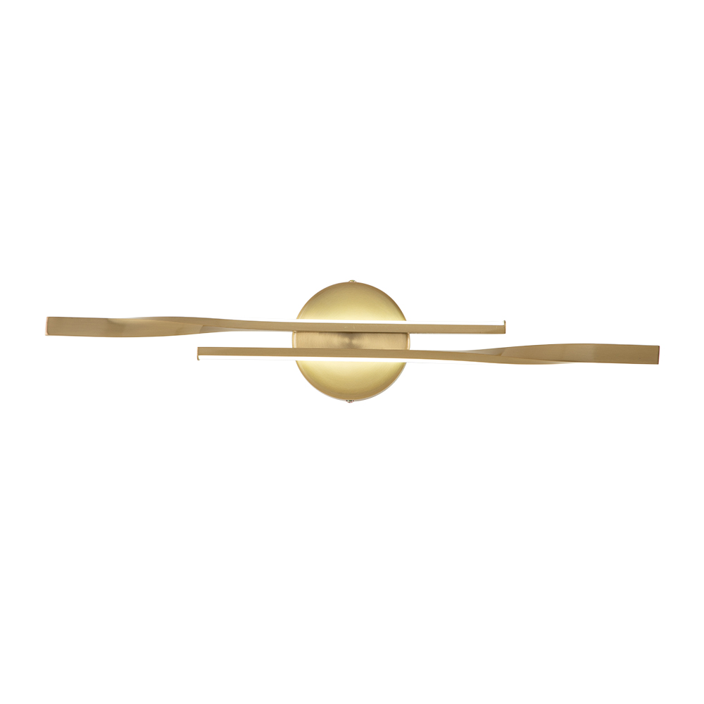 Dimmable LED Modern Mid-Century Style Swirl Linear Bathroom Vanity Light Bar Wall Sconce in Gold/ Black/ Nickel