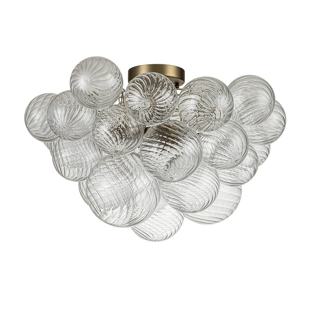 Glam Modern Cluster Glass Bubble Semi Flush Mount Sputnik Ceiling Chandelier for Bedroom Dining Room Living Room