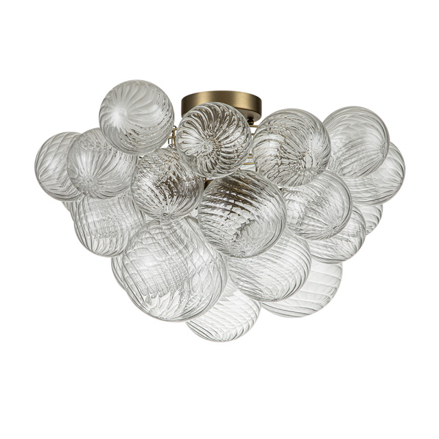 Glam Modern Cluster Glass Bubble Semi Flush Mount Sputnik Ceiling Light Fixture for Dining Room Living Room Bedroom