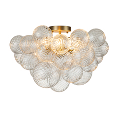 Glam Modern Cluster Glass Bubble Semi Flush Mount Sputnik Ceiling Light Fixture for Dining Room Living Room Bedroom