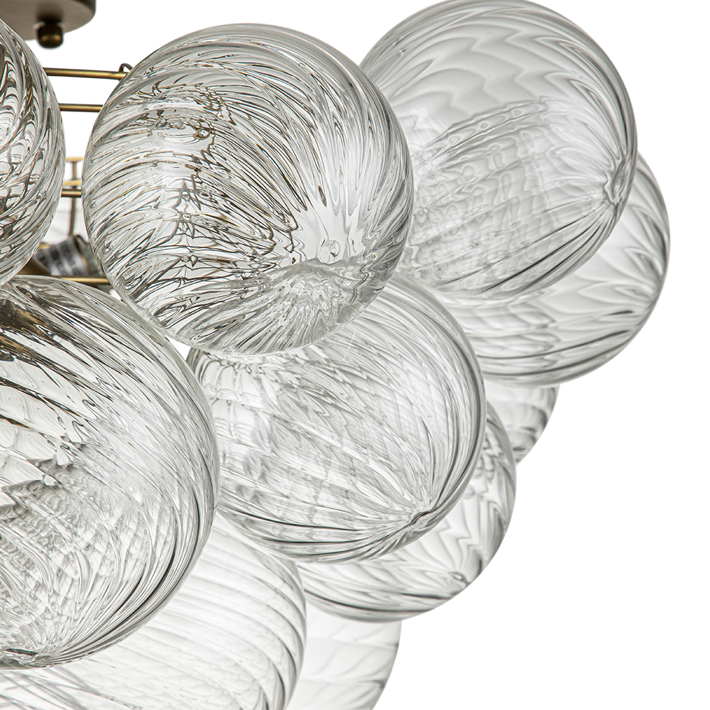 Glam Modern Cluster Glass Bubble Semi Flush Mount Sputnik Ceiling Chandelier for Bedroom Dining Room Living Room