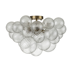 Glam Modern Cluster Glass Bubble Semi Flush Mount Sputnik Ceiling Light Fixture for Dining Room Living Room Bedroom