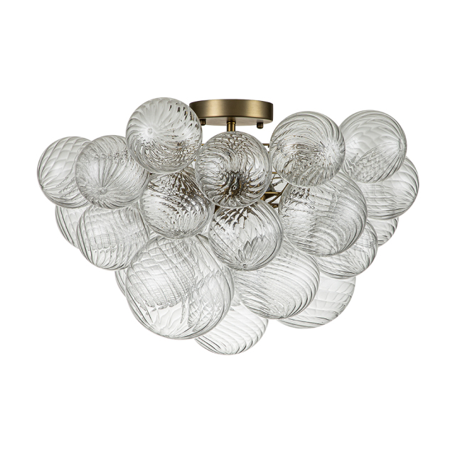 Glam Modern Cluster Glass Bubble Semi Flush Mount Sputnik Ceiling Light Fixture for Dining Room Living Room Bedroom