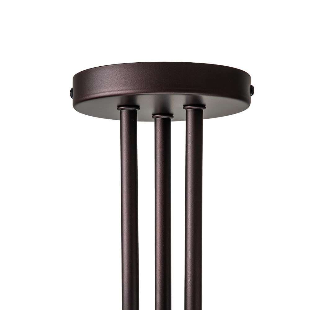 3-Light Modern Mid-Century Oil-rubbed Bronze Sputnik Semi Flush Mount with Frosted Opal Glass Globe for Dining Room/ Kitchen/ Living Room