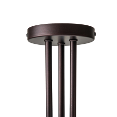 3-Light Modern Mid-Century Oil-rubbed Bronze Sputnik Semi Flush Mount with Frosted Opal Glass Globe for Dining Room/ Kitchen/ Living Room