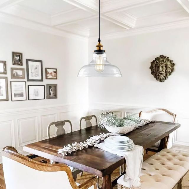 Modern Industrial 1 - Light Single Dome Pendant for Kitchen Island Dining Room