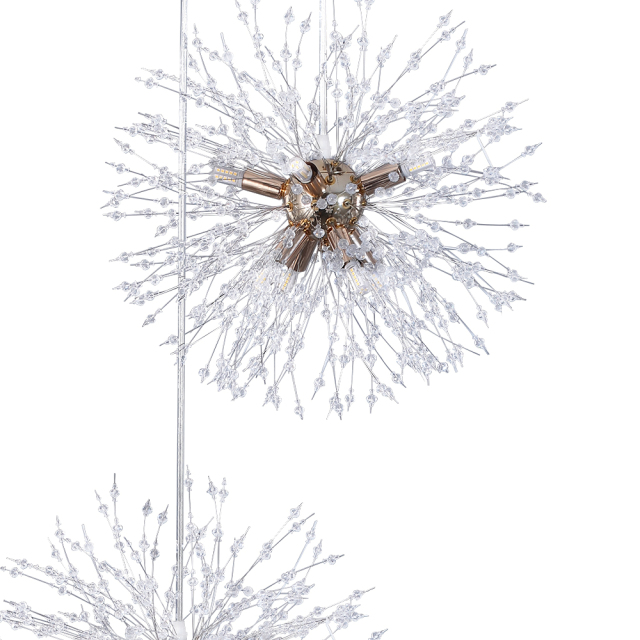 Contemporary Modern Sputnik Firework Chandelier Large Hanging Pendant Lighting for High Ceiling  Restaurant/ Staircases/ Hotels