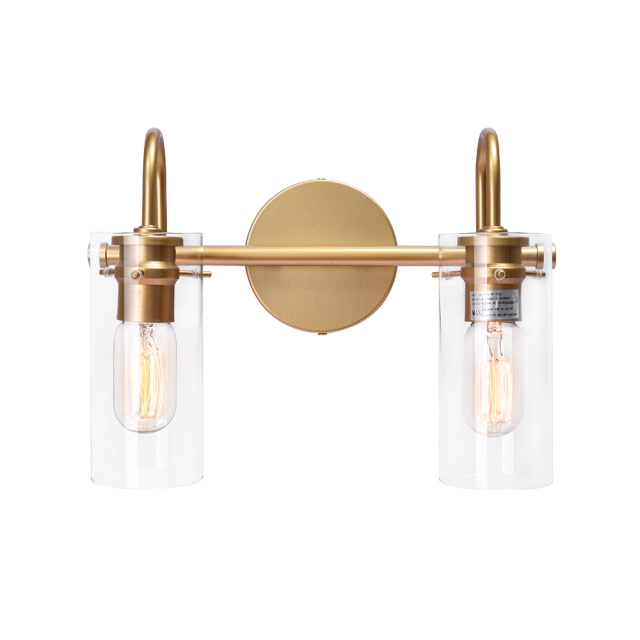 Modern Minimalist Cylinder Clear Glass Wall Sconces Wall Lights Bathroom Vanity Light for Entryway/ Living Room/ Bedroom