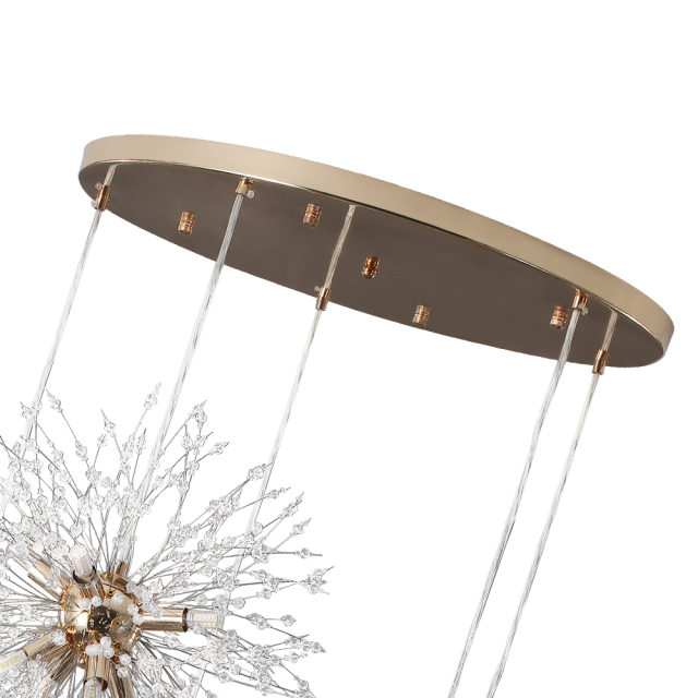 Contemporary 16 Light Modern Crystal Sputnik Firework Chandelier Pendant Lighting for Restaurant/ Bedroom