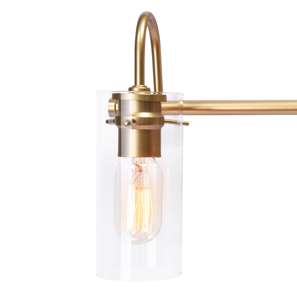 3-Light Modern Minimalist Cylinder Clear Glass Wall Sconces Wall Lights Bathroom Vanity Light for Entryway/ Living Room/ Bedroom