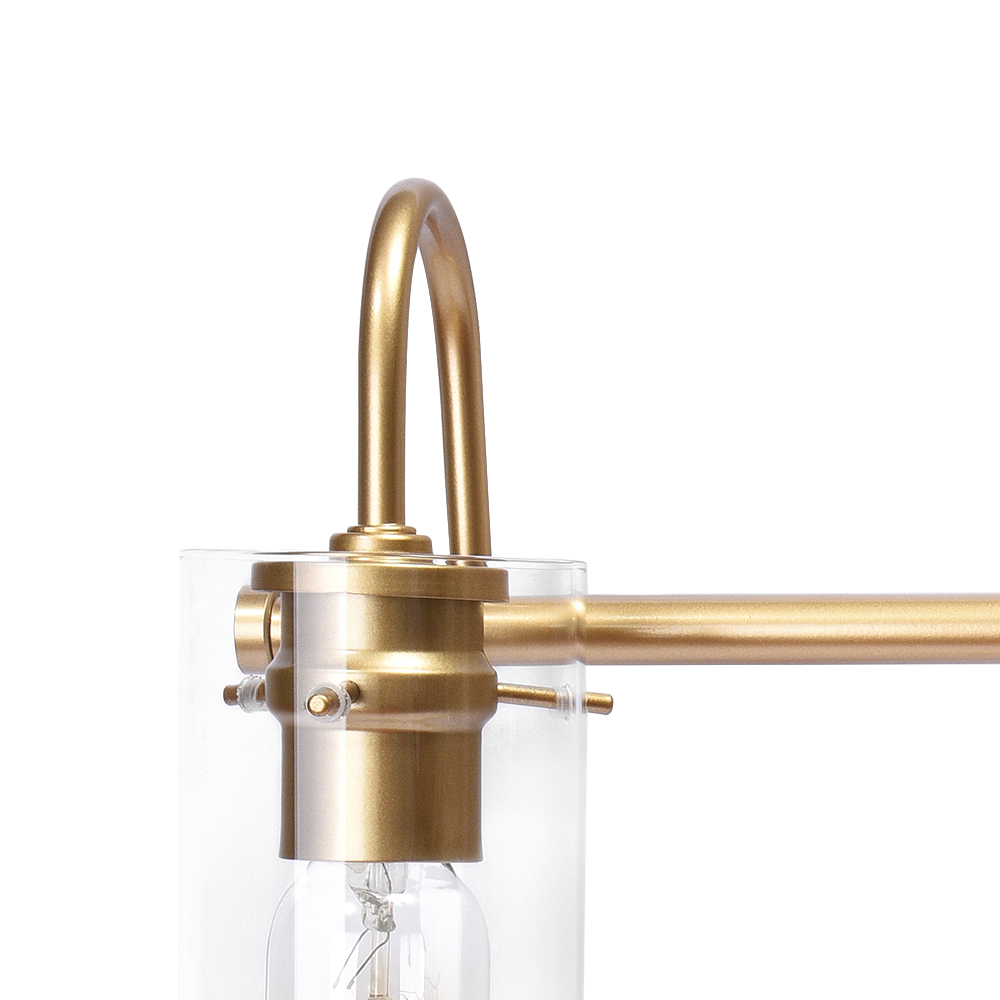 3-Light Modern Minimalist Cylinder Clear Glass Wall Sconces Wall Lights Bathroom Vanity Light for Entryway/ Living Room/ Bedroom