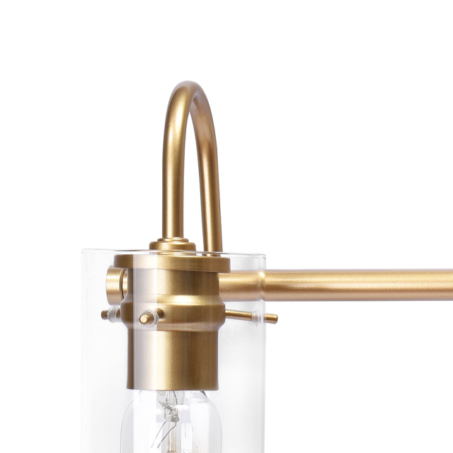 3-Light Modern Minimalist Cylinder Clear Glass Wall Sconces Wall Lights Bathroom Vanity Light for Entryway/ Living Room/ Bedroom