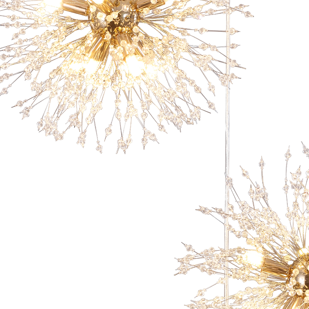 Contemporary Modern Sputnik Firework Chandelier Large Hanging Pendant Lighting for High Ceiling  Restaurant/ Staircases/ Hotels