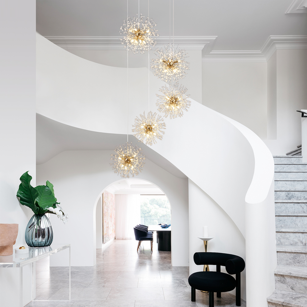 Contemporary Modern Sputnik Firework Chandelier Large Hanging Pendant Lighting for High Ceiling  Restaurant/ Staircases/ Hotels