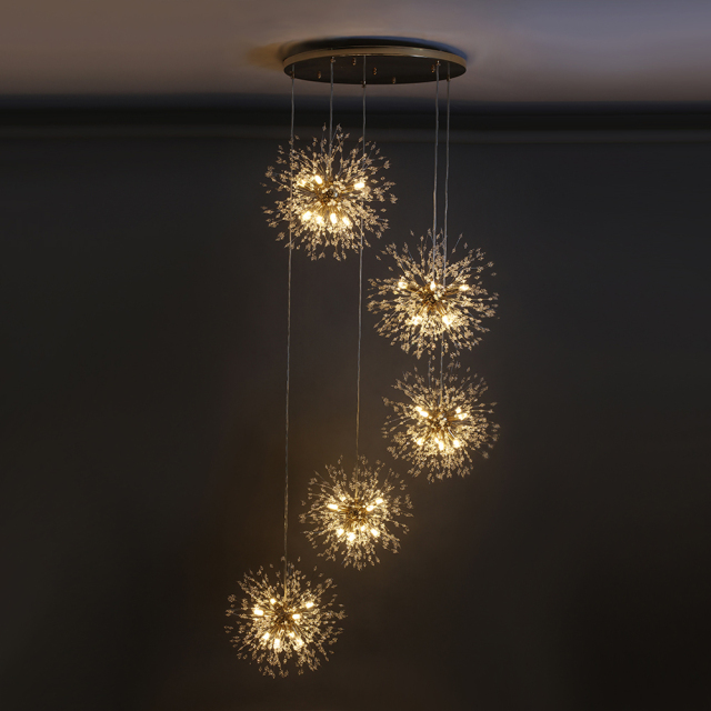 Contemporary 16 Light Modern Crystal Sputnik Firework Chandelier Pendant Lighting for Restaurant/ Bedroom