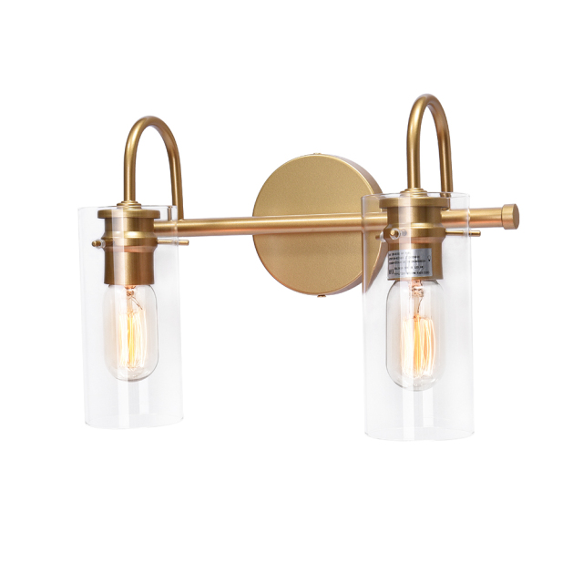 Modern Minimalist Cylinder Clear Glass Wall Sconces Wall Lights Bathroom Vanity Light for Entryway/ Living Room/ Bedroom