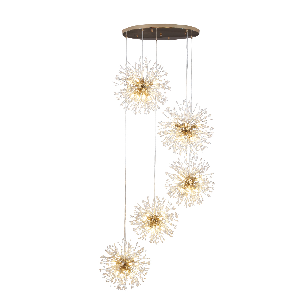 Contemporary Modern Sputnik Firework Chandelier Large Hanging Pendant Lighting for High Ceiling  Restaurant/ Staircases/ Hotels