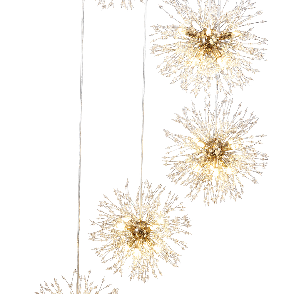 Contemporary Modern Sputnik Firework Chandelier Large Hanging Pendant Lighting for High Ceiling  Restaurant/ Staircases/ Hotels