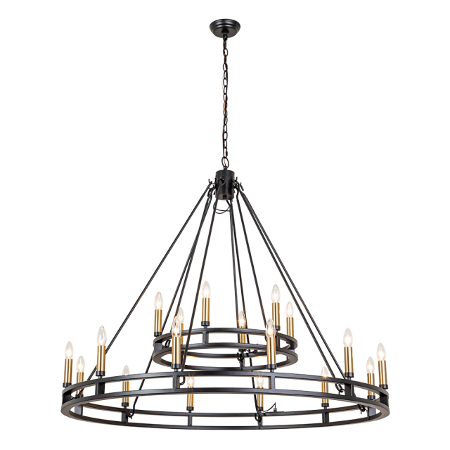 Vintage Modern Farmhouse Oversized Large Wagon Wheel Empire Chandelier in Candle Style for Living Room/ Dining Room/ Foreyard