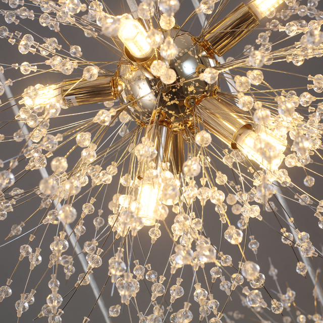 Contemporary 16 Light Modern Crystal Sputnik Firework Chandelier Pendant Lighting for Restaurant/ Bedroom