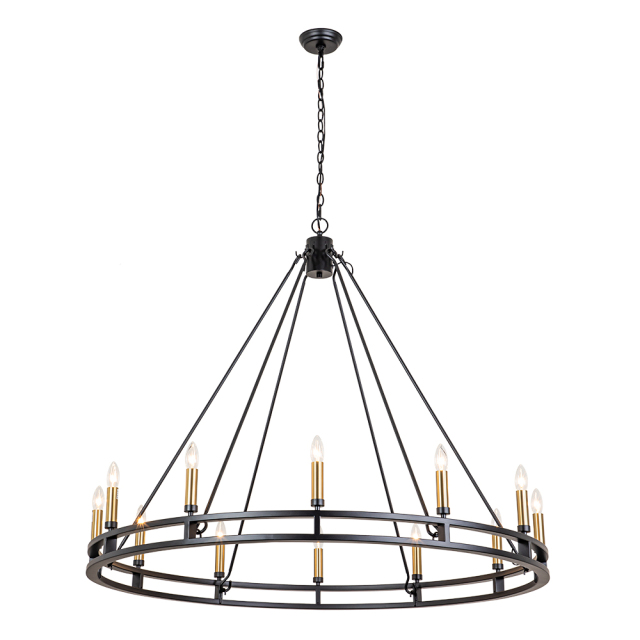 Vintage Modern Farmhouse Oversized Large Wagon Wheel Empire Chandelier in Candle Style for Living Room/ Dining Room/ Foreyard