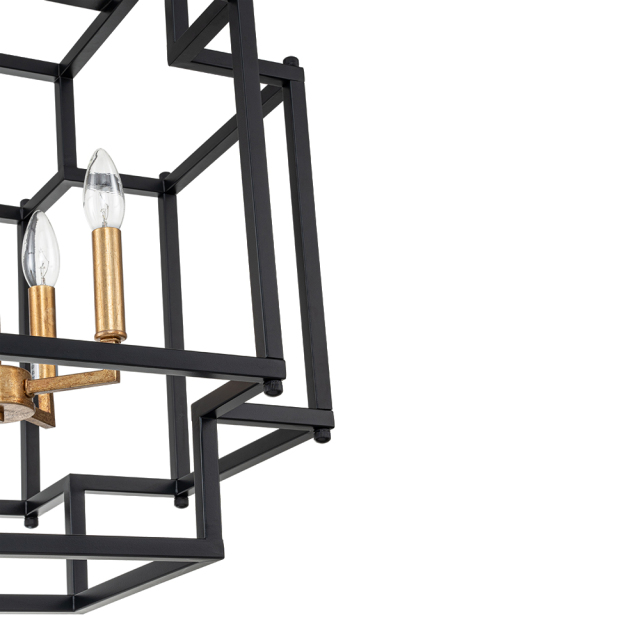 Vintage Modern Farmhouse Sector Cage Pendant Light with Black Metal Frame for Restaurant/ Kitchen/ Dining Room