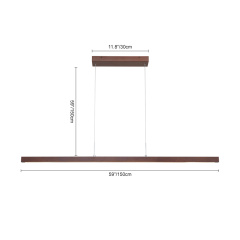 Dimmable LED Modern Linear Island Chandelier in Long Strip Shape for Home Office Dining Room Kitchen Island