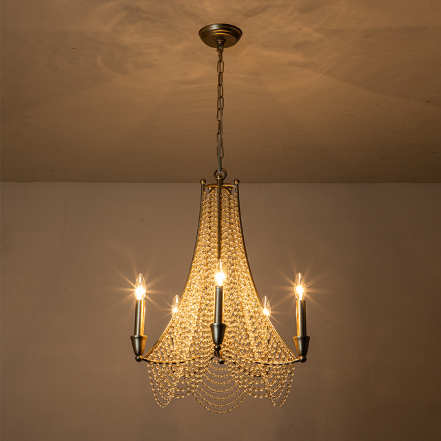 Glam Modern Luxury Crystal Empire Chandelier in Candle Style for Living Room/Dining Room/ Bedroom/ Restaurant