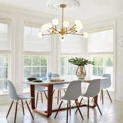 15-Light Glam Modern Sputnik Silhouette Opal Globes Bubble Chandelier for Living Room/ Dining Room/ Kitchen