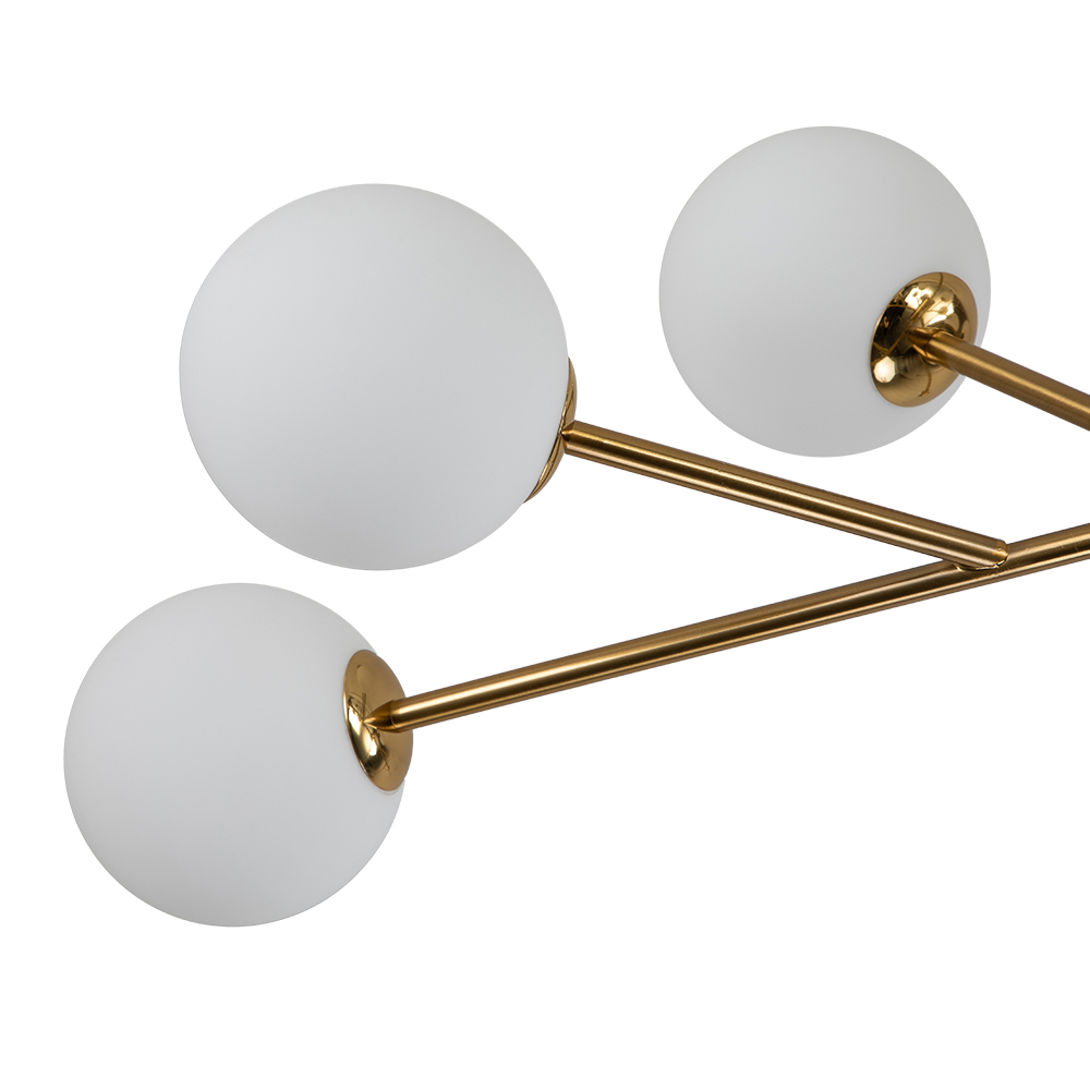 15-Light Glam Modern Sputnik Silhouette Branch Opal Globes Bubble Chandelier for Living Room/ Dining Room/ Kitchen