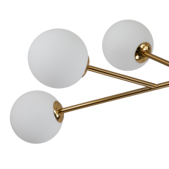 15-Light Glam Modern Sputnik Silhouette Branch Opal Globes Bubble Chandelier for Living Room/ Dining Room/ Kitchen