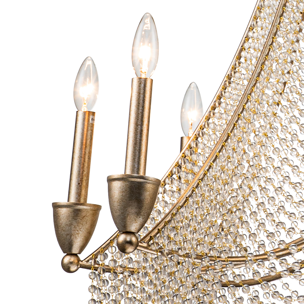 Glam Modern Luxury Crystal Empire Chandelier in Candle Style for Living Room/Dining Room/ Bedroom/ Restaurant