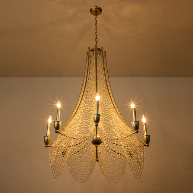 Glam Modern Luxury Crystal Empire Chandelier in Candle Style for Living Room/Dining Room/ Bedroom/ Restaurant