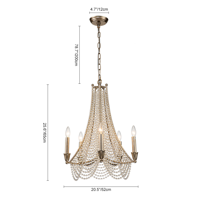 Glam Modern Luxury Crystal Empire Chandelier in Candle Style for Living Room/Dining Room/ Bedroom/ Restaurant