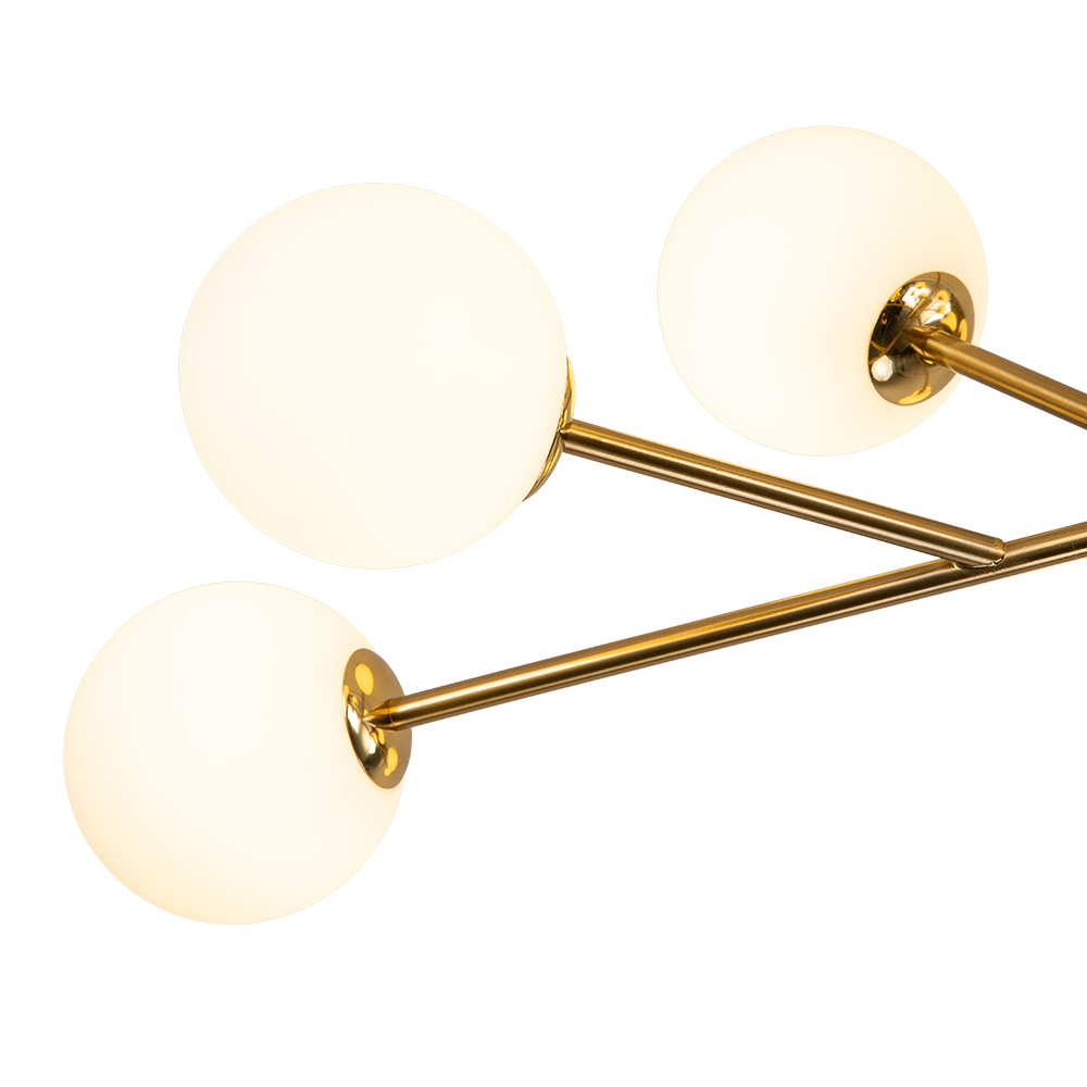 15-Light Glam Modern Sputnik Silhouette Branch Opal Globes Bubble Chandelier for Living Room/ Dining Room/ Kitchen