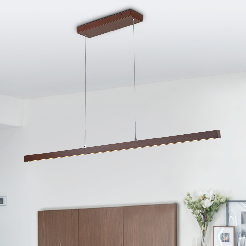 Dimmable LED Modern Linear Island Chandelier in Long Strip Shape for Kitchen Island Dining Room