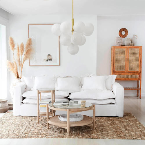 Contemporary Modern 5/13 Light Brass Bubble Cluster Grape Chandelier in Opal Textured White Glass Shade for Living /Dining Room
