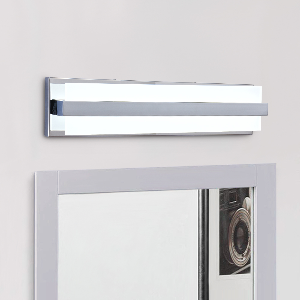 Dimmable Modern Rectangular LED Bathroom Vanity Light Wall Sconce Wall Light in 6000K Cool Light for Dressing Room/ Kitchen