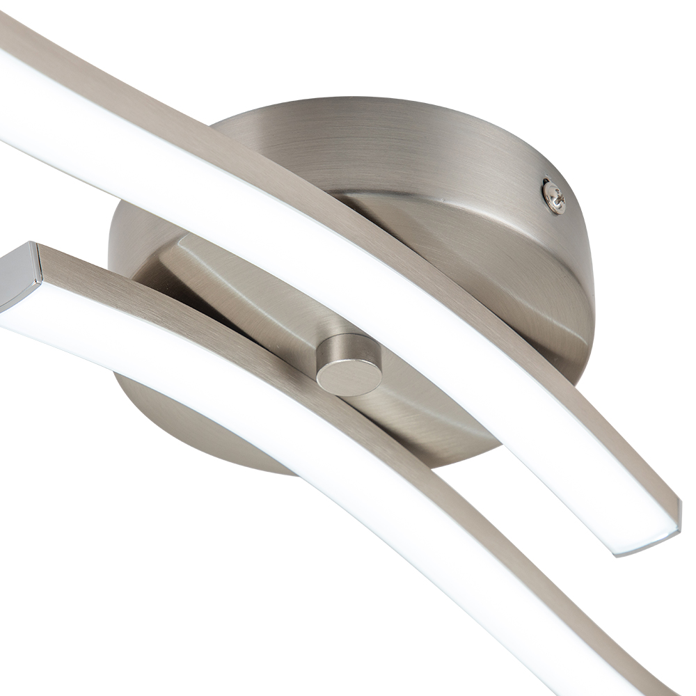 Dimmable LED Modern Curved Wavy Linear Flush Mount Ceiling Lights for Living Room Kitchen Washroom Dressing Room