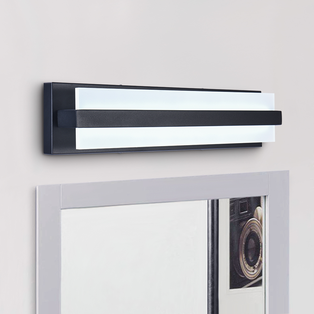 Dimmable Modern Rectangular LED Bathroom Vanity Light Wall Sconce Wall Light in 6000K Cool Light for Dressing Room/ Kitchen